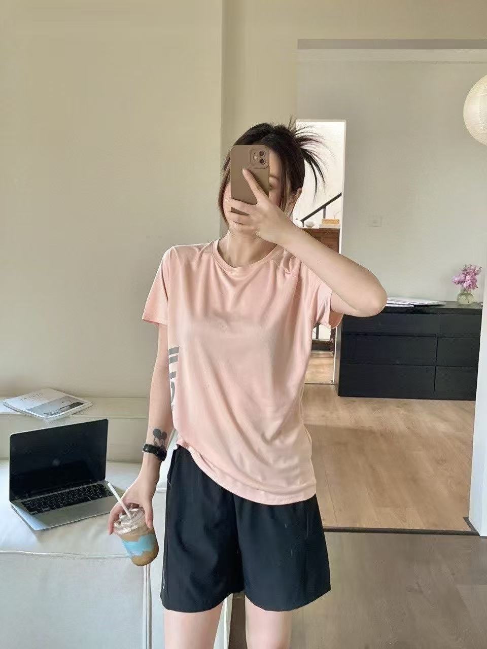 2025春新型黒科学技術IN軽酸素3.0スポーツスーツ丸首半袖tシャツフィットネス屋外レジャースーツ