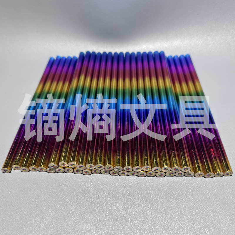 ブラックウッドレインボーペン 7 色同芯色鉛筆クリエイティブ子供のギフト落書き絵画レインボー鉛筆プリントロゴ|undefined