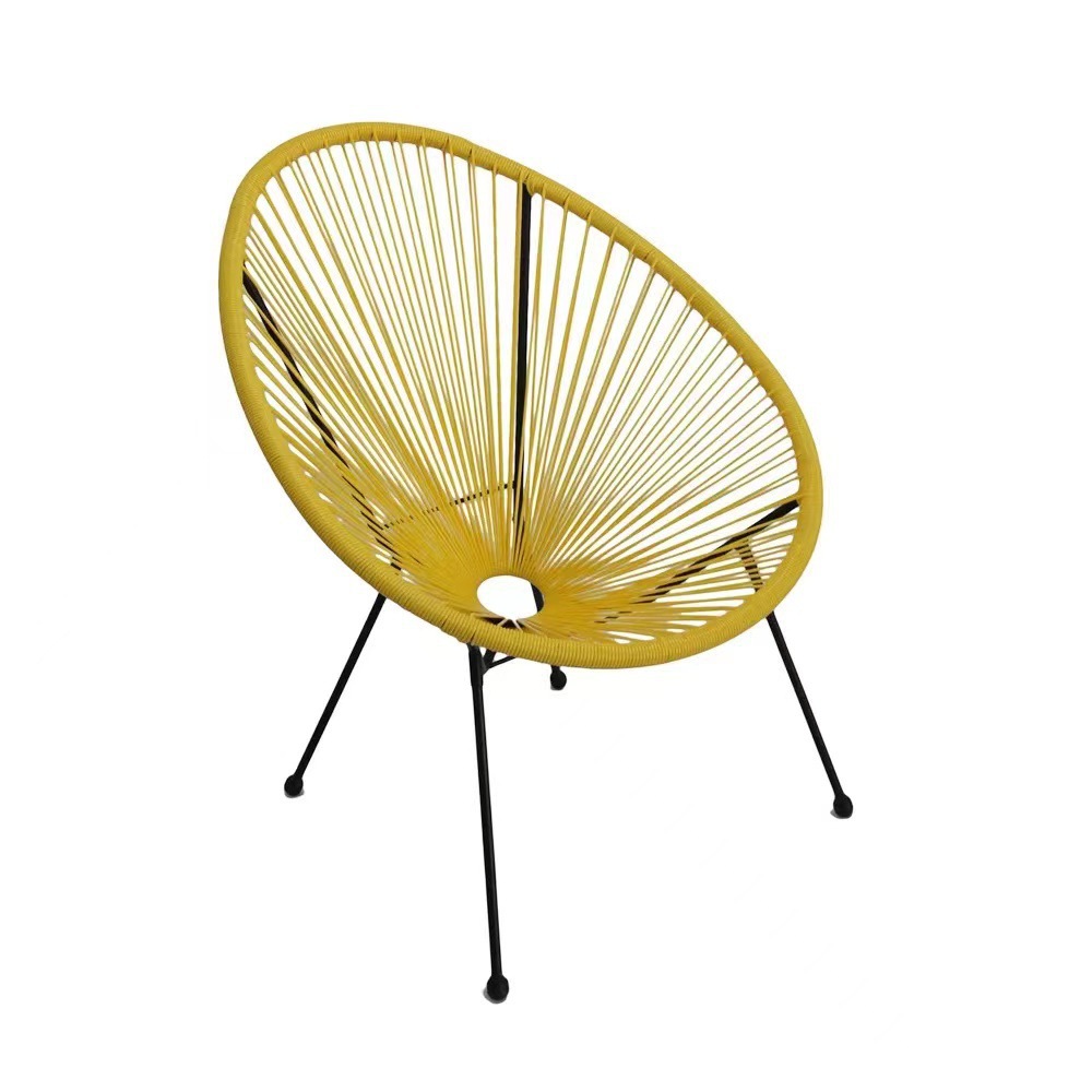 Silla de relajación de balcón para una sola persona silla de respaldo de caña al aire libre silla de playa huevo estilo silla mecedora solar image 9