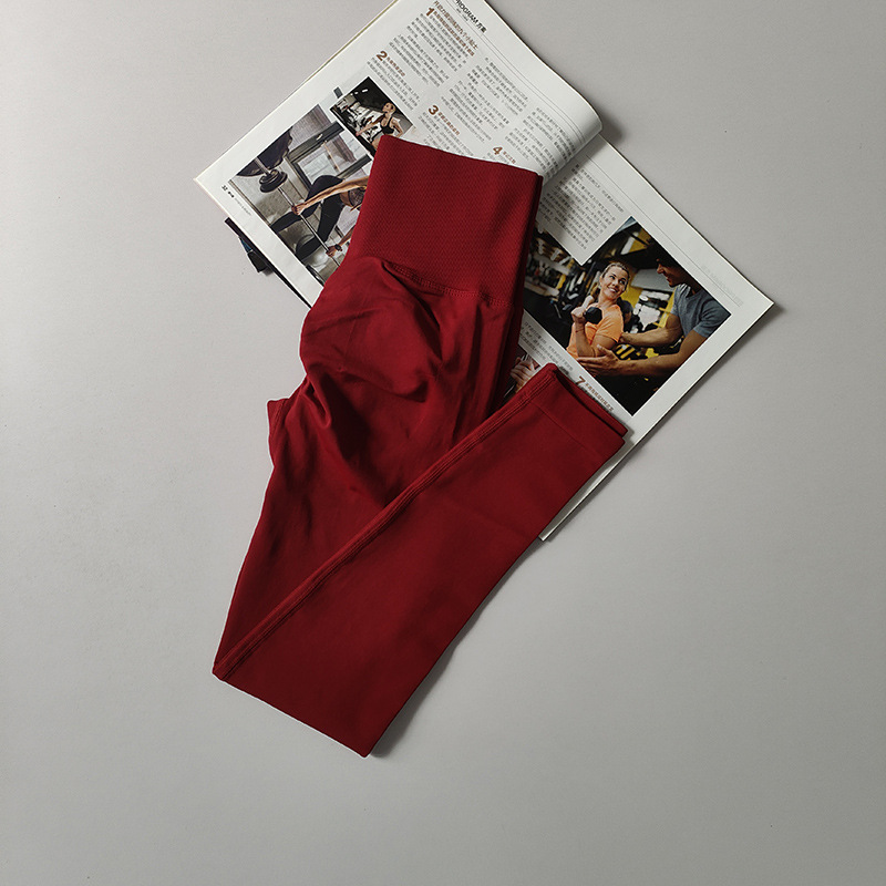 Pantalones de gimnasio sin costura europeos y estadounidenses, cintura alta, abdomen, caderas, pantalones de melocotón para correr, yoga, leggings apretadas