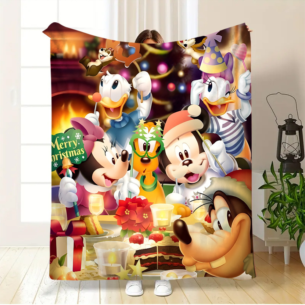 Transfronterizo TEMU Mickey Mouse flange manta suave cálida Mickey Mickey Mouse manta animada