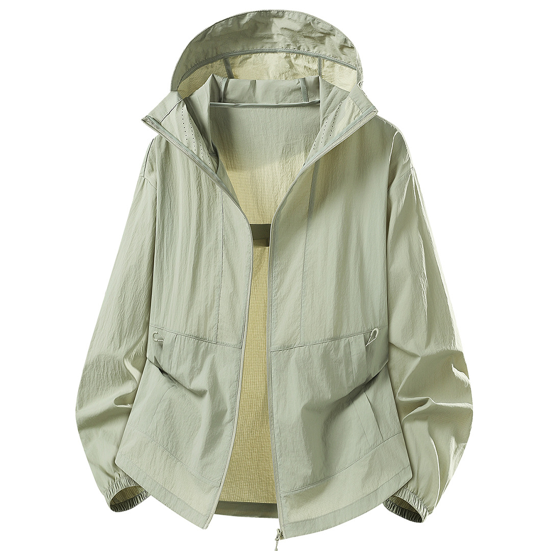 Summer Ice Silk Sun Protection Clothing, Ultra-Thin, Breathable, Anti-Uv Skin Clothing, Outdoor Sports, Mountain Style, Casual, Comfortable and Versatile