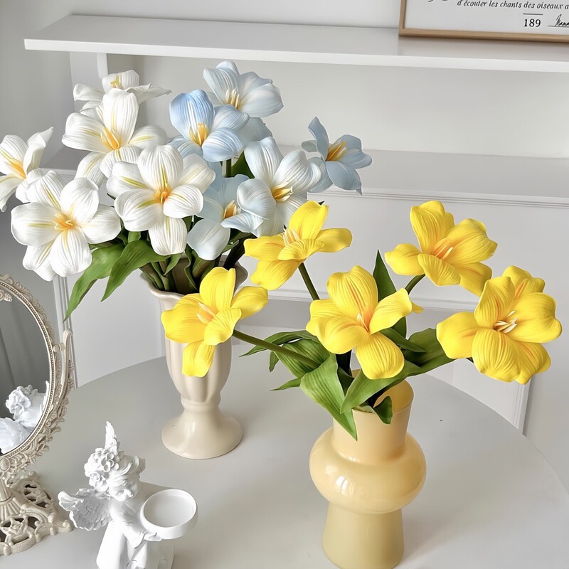 Cross-Border Brownie-Style Artificial Tulip Open-Ended Artificial Flower Bouquet Nordic Minimalist Living Room Bedroom Desktop Decoration Ornament Cross-Border Brownie-Style Artificial Tulip Open-Ended Artificial Flower Bouquet Nordic Minimalist Living Room Bedroom Desktop Decoration Ornament