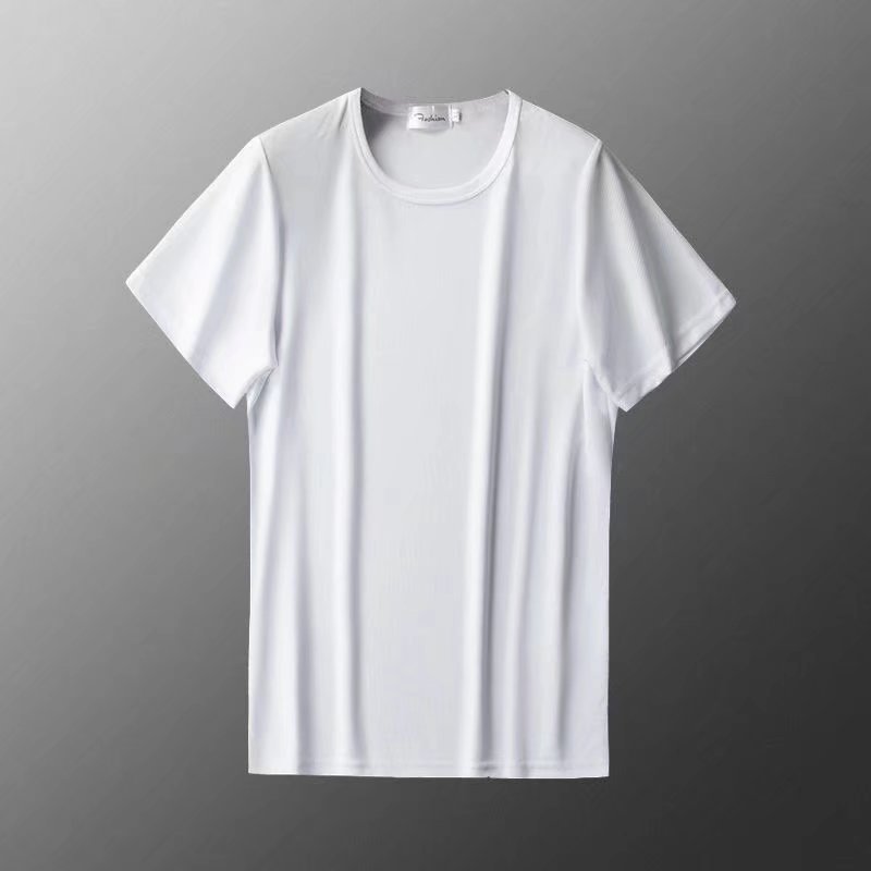Regular Top Length T-shirt Tops Type Casual, Daily, Sports Occasion Wholesale Men's Polyester Simple Style Solid Color Short Sleeve Men's T-shirt