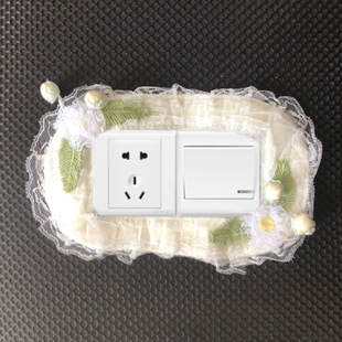 Big Sale Processing Double Switch Fabric Lace Protective Cover Living Room Bedroom European Style Home Socket Decorative Wall Sticker