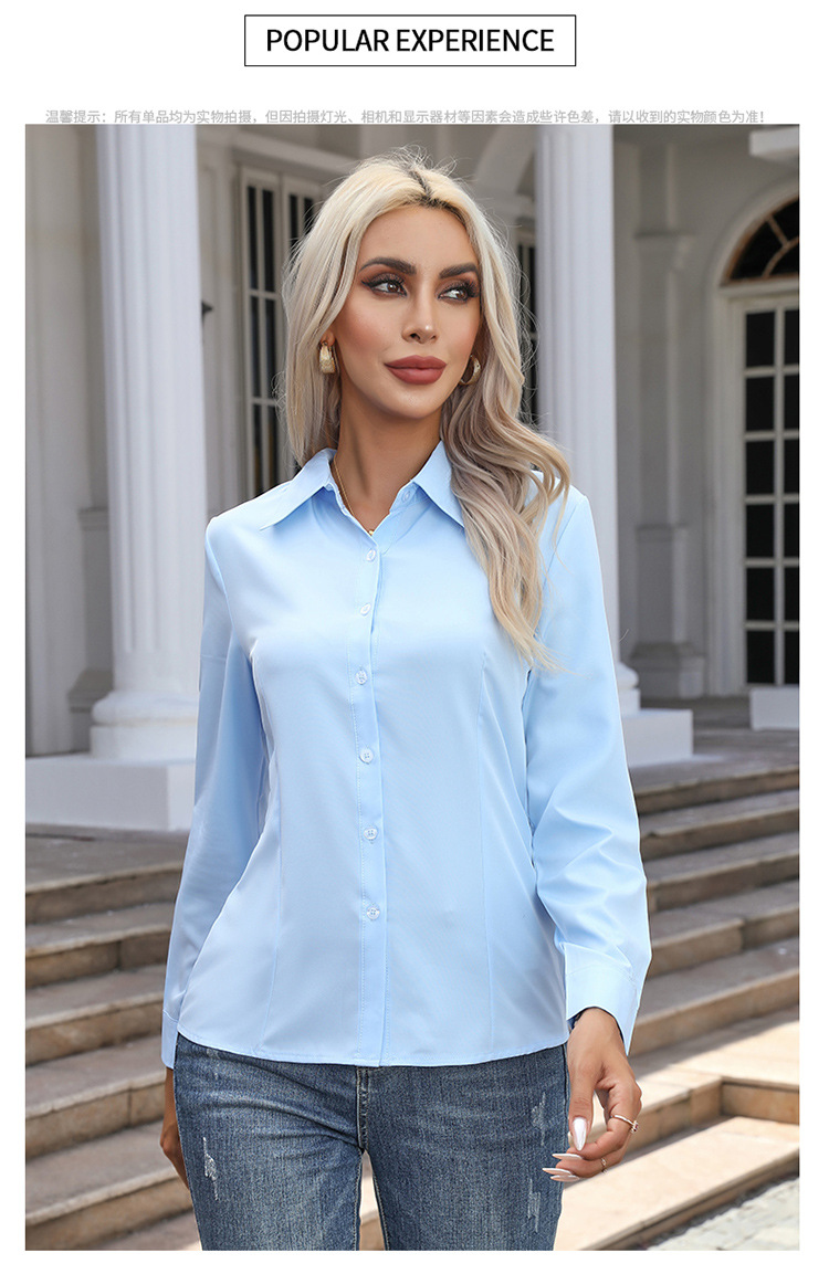 Women's Blouse Long Sleeve Blouses Casual Streetwear Solid Color display picture 14