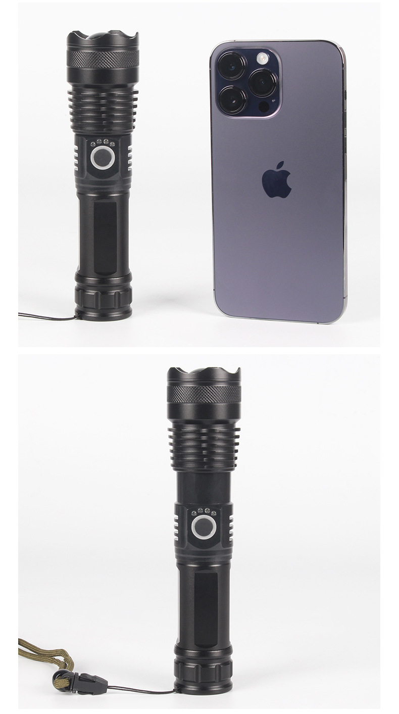 Xiaoqiying Zoom Ultra-Bright Led Flashlight Strong Light Rechargeable Outdoor Long-Range Multi-Functional Explosion-Proof Self-Defense Patrol
