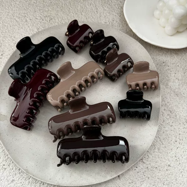 New Style Anti-Slip Thick Hair Clip, Solid Color High Ponytail Shark Clip for Women, High-End Versatile Hair Accessory