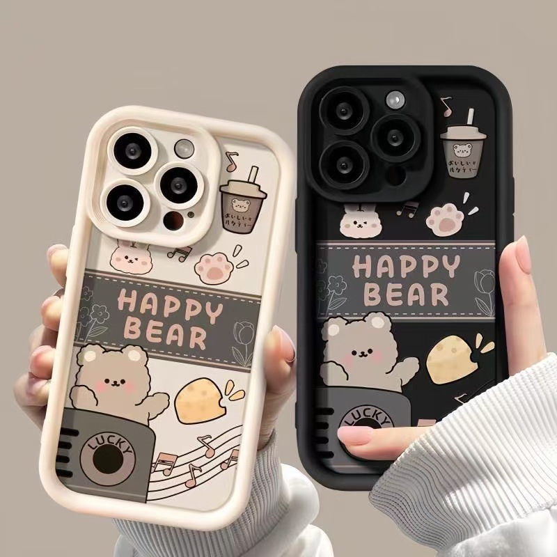Music Bear para iphone16promax funda para teléfono móvil Apple 15 anti-caída 14 Japón y Corea del Sur 13 lindo 12 nuevo