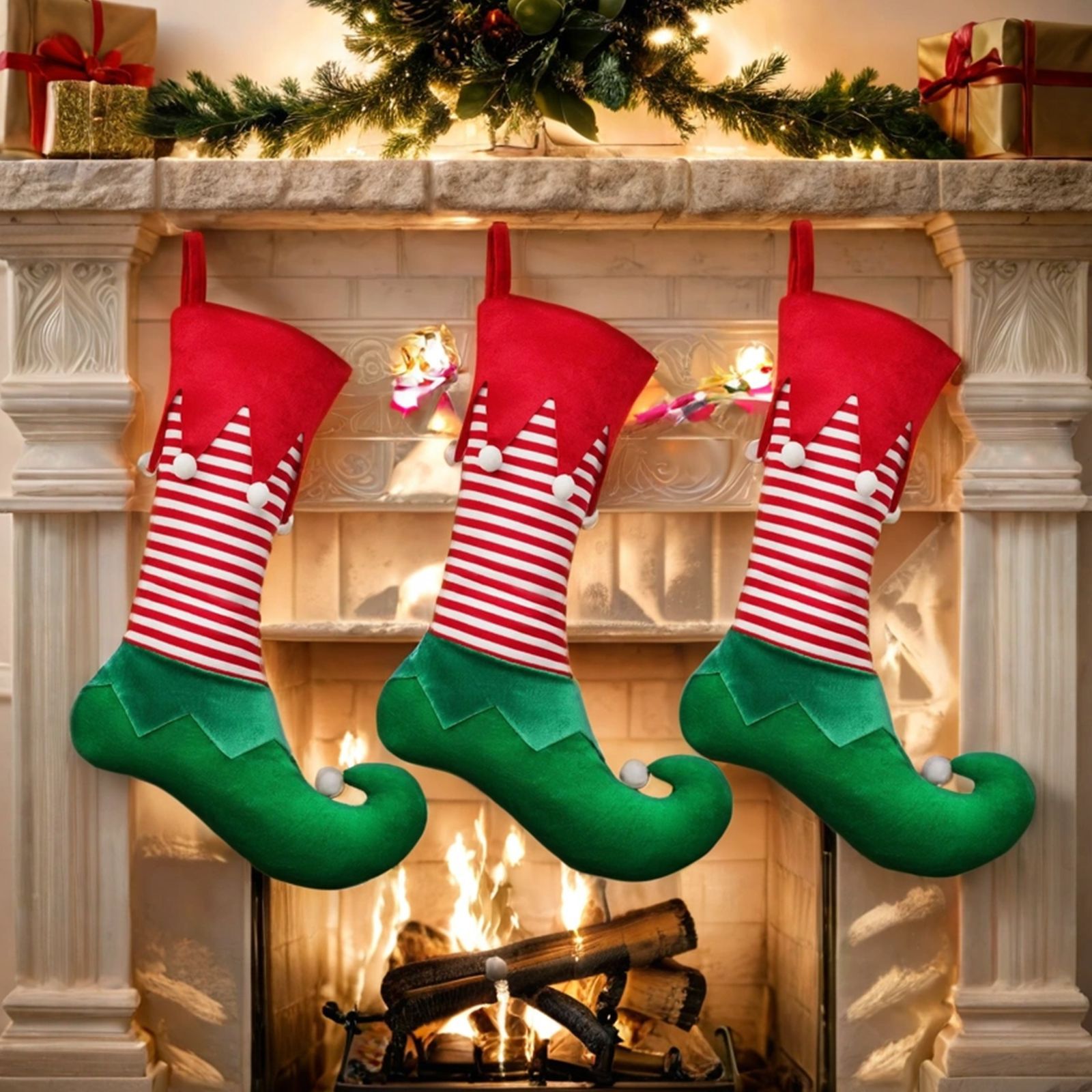 Cross-border Christmas decoration elf Christmas stocking gift bag candy bag holiday atmosphere decoration Christmas tree ornaments