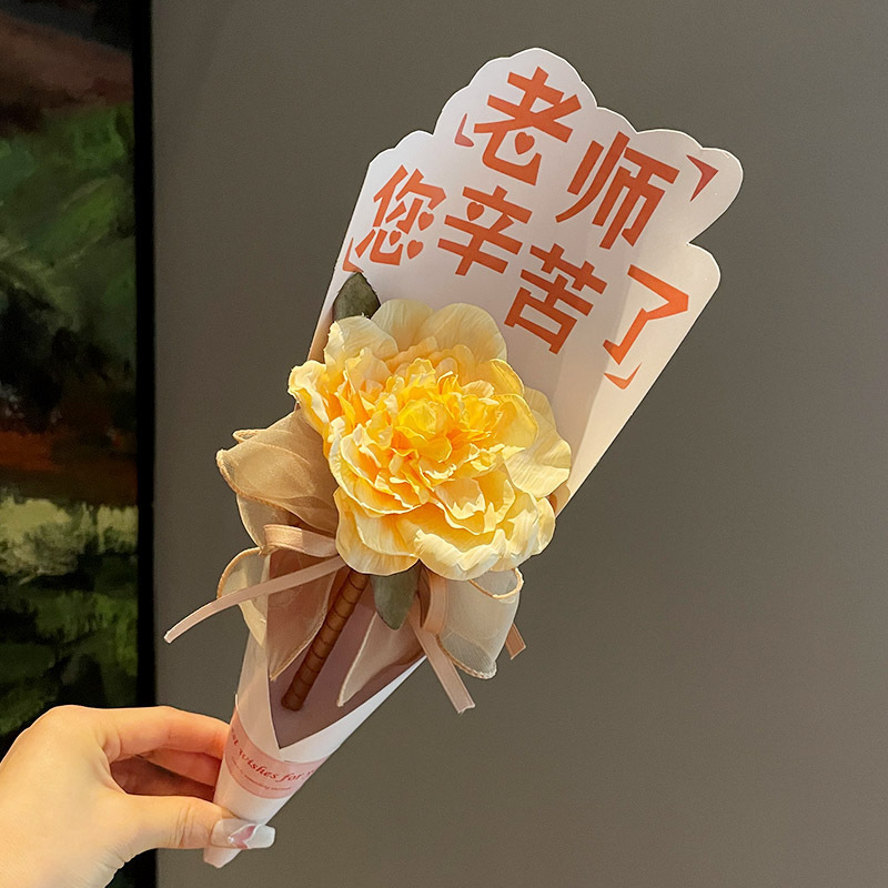 教師の日手作り DIY ギフト幼稚園女性教師のためのチューリップブーケ実用的なフラワーペン新学期ギフトペン|undefined