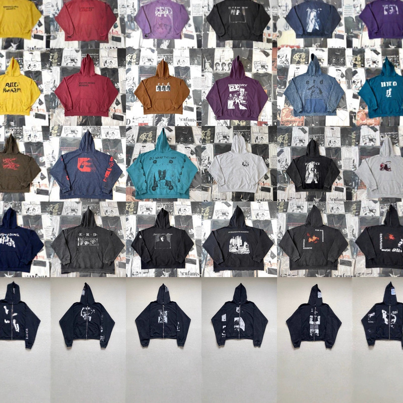 Cross-Border Foreign Trade Wholesale Erd Melancholic Rich Kid Loose Hooded Sweatshirt Oversize Unisex Zip-Up Hoodie Cross-Border Foreign Trade Wholesale Erd Melancholic Rich Kid Loose Hooded Sweatshirt Oversize Unisex Zip-Up Hoodie