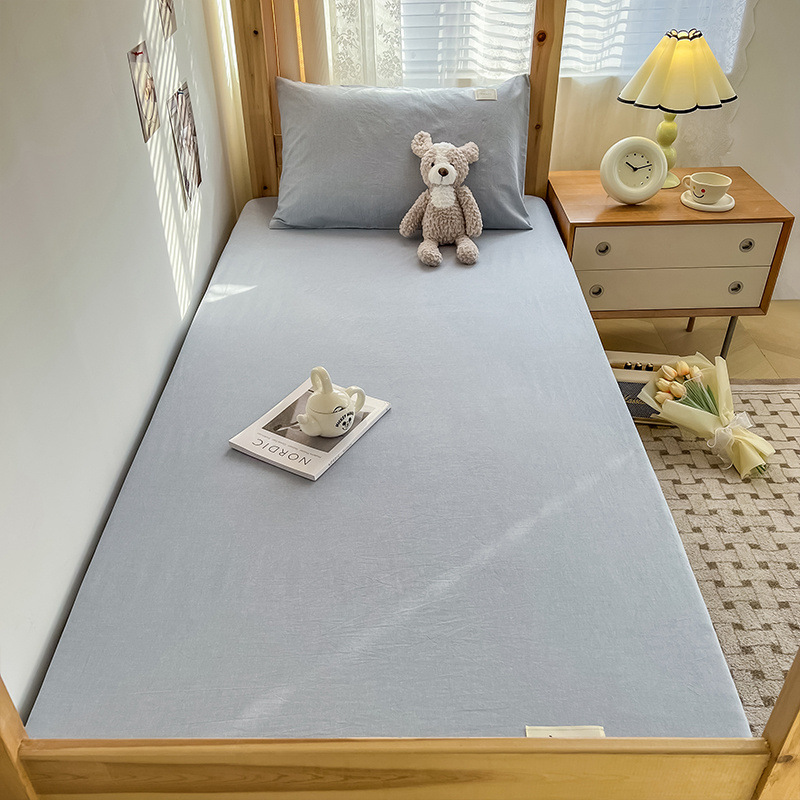 Juego de Sábanas de Algodón para Dormitorio Estudiantil, Protector de Colchón de Algodón Puro Nuevo 2024, Juego de Tres Piezas, Cubrecama