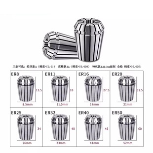 Er25 High-Precision Er Chuck Aaa Elastic Collet Engraving Machine Chuck 1 2 3 4 5 6 7 8 9 10