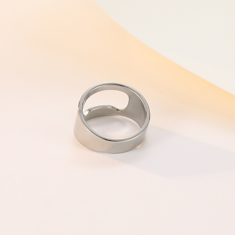 Daily Occasion Titanium Steel Material U Shape Pattern 1 Piece Casual U Shape Titanium Steel Polishing Rings
