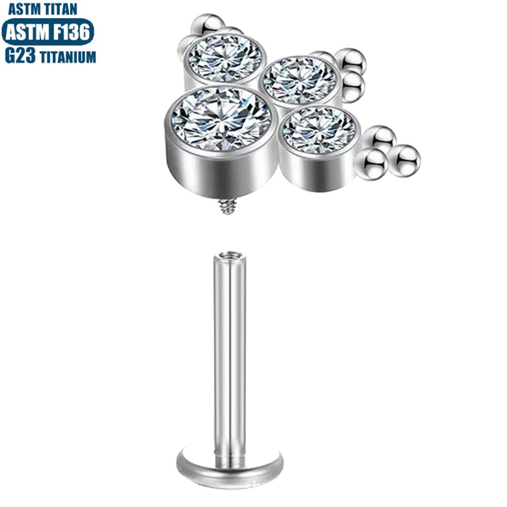 Pointed titanium steel lip stud product view