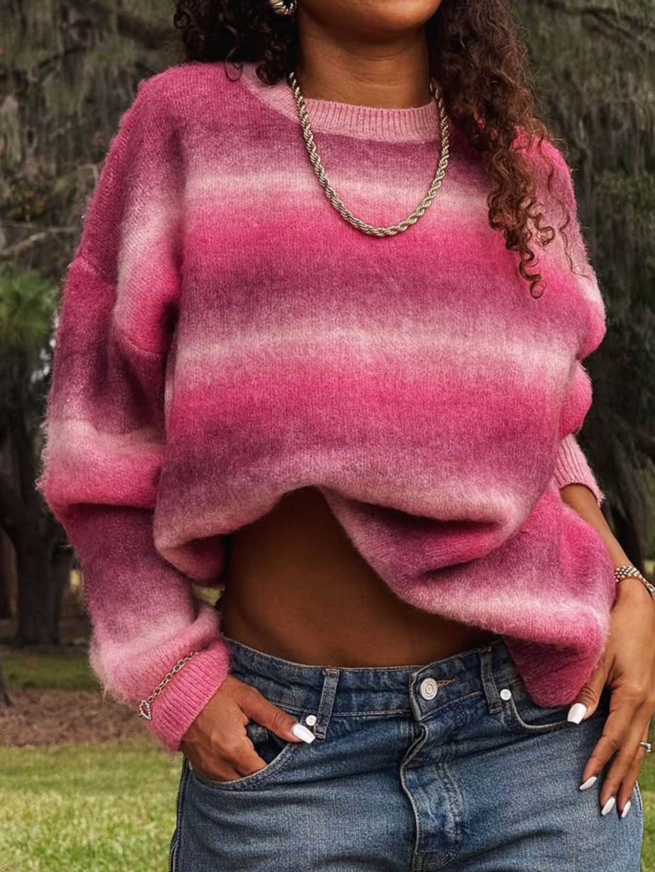 Kaikuo transfronterizo Europa y América moda casual de cuello redondo abrigo de lana suéter de mujer 2025 otoño y invierno estación independiente de Amazon image 1