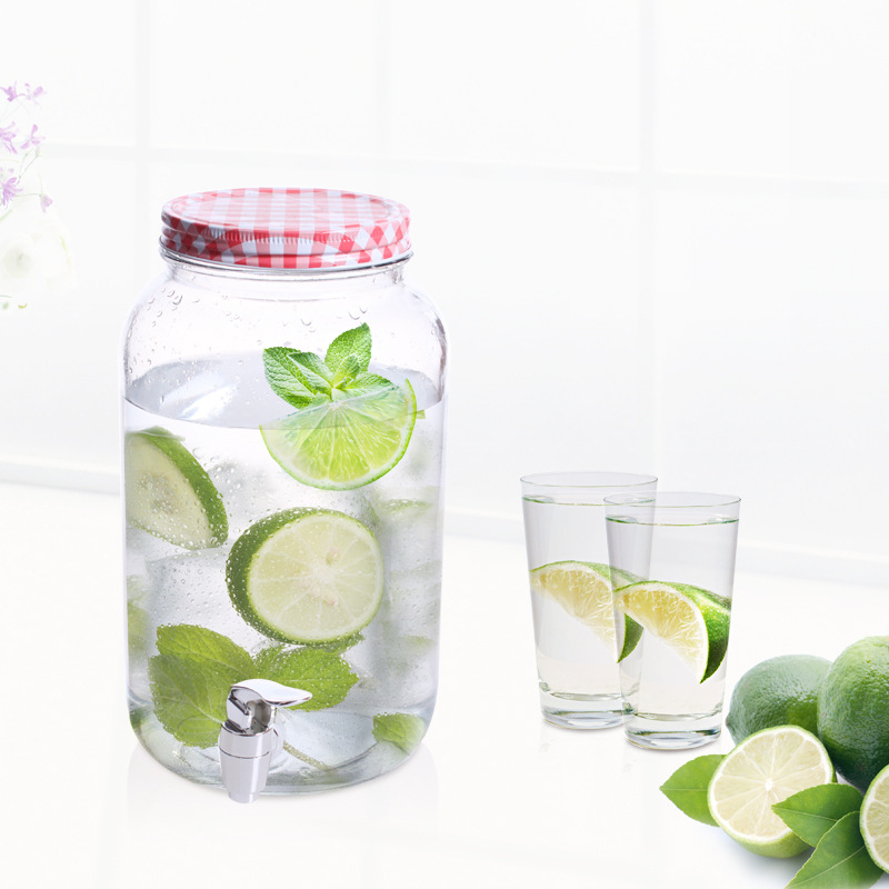 3升大容量圆形梅酒瓶丝口盖酿酒瓶发酵密封果汁泡酒罐玻璃瓶