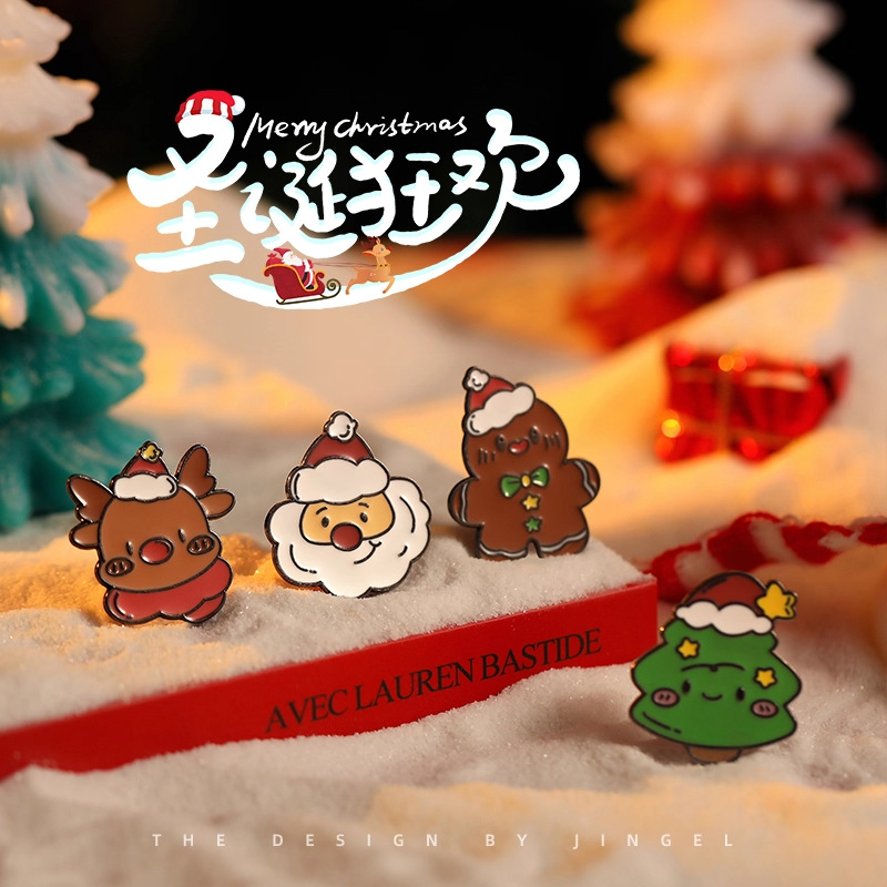 Navidad broche de dibujos animados femininidad flor de pecho accesorios de ropa regalo de Año Nuevo broche insignia joyas al por mayor