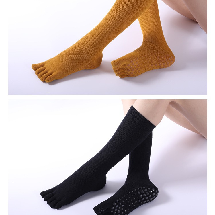 Autumn And Winter New Cross-border Long Tube Yoga Socks Five Finger Socks Professional Warm Calf Socks Sports Pilates Socks_voghion.com