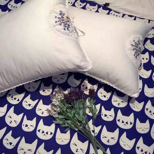 Cotton Exports Lavender Embroidered Pillow Core Pure Cotton Quilted Silk Cervical Health Pillow Washable Cotton Pillow Core Pair