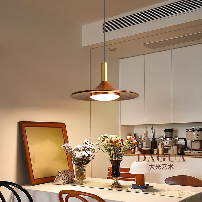 Restaurant Chandelier Retro Walnut Creative Flying Saucer Coffee Tea Room Lamp Japanese-Style Homestay Wabi-Sabi Style Bedroom Bedside Lamp Restaurant Chandelier Retro Walnut Creative Flying Saucer Coffee Tea Room Lamp Japanese-Style Homestay Wabi-Sabi Style Bedroom Bedside Lamp