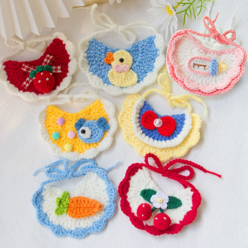 Кошка нагрудник милый нагрудник ручной работы животное нагрудник собака Декоративный ошейник вязаные аксессуары