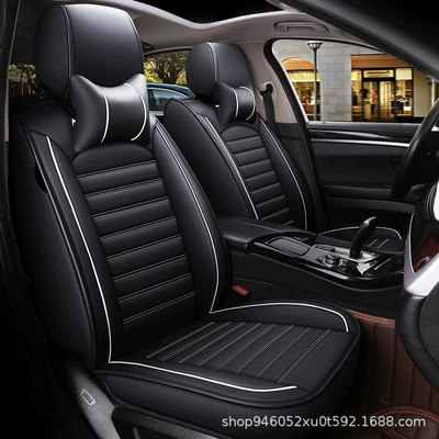 Full Coverage Car Seat Cover, Summer Seat cushion, seat cover - black-and-white-standard-version