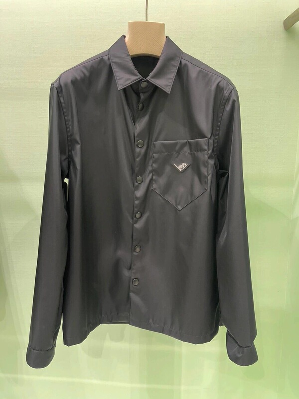 High-Quality P Brand New Triangle Logo Nylon Jacket Coat Loose Fit Unisex in Stock