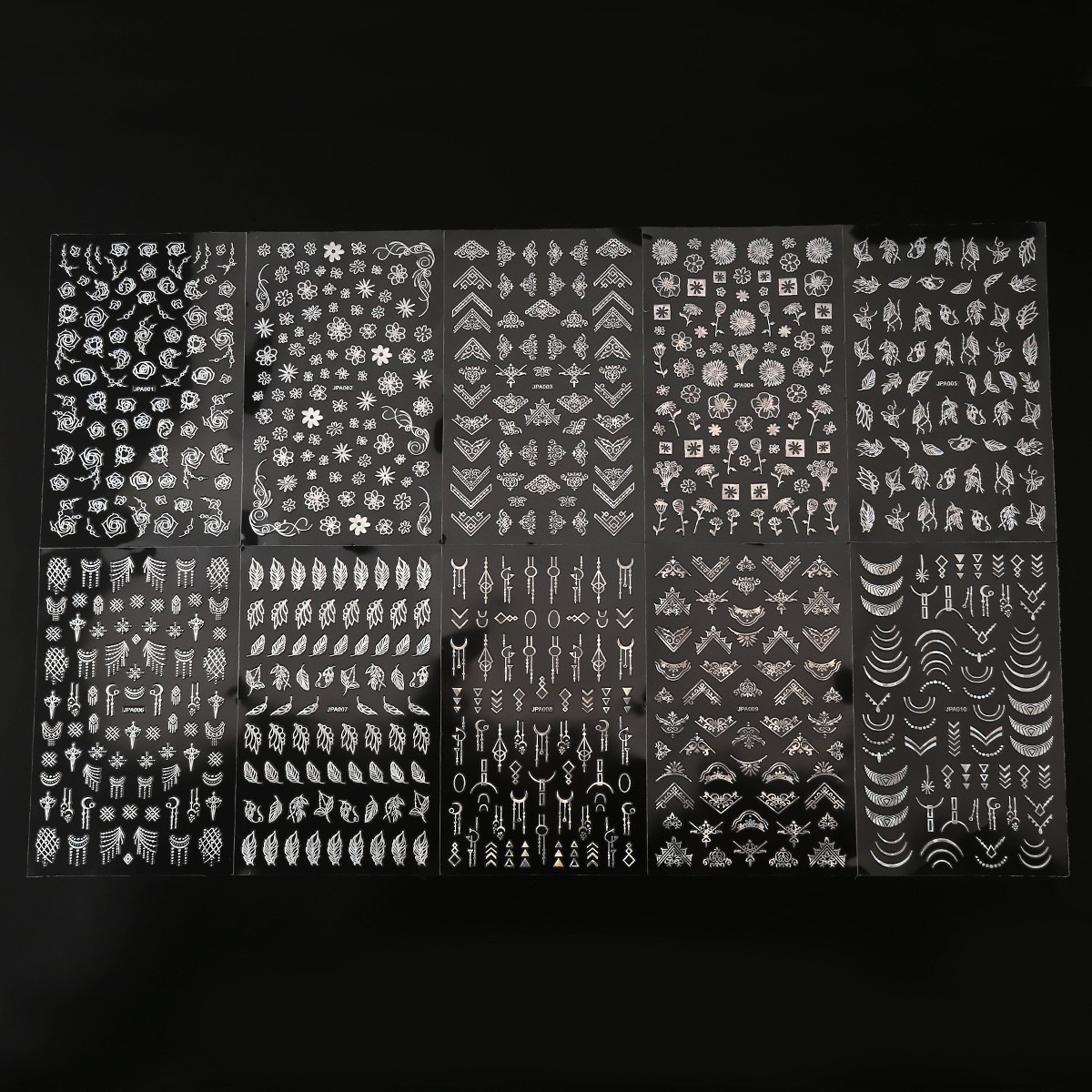 G42 실버 네일아트 스티커 1세트(10매)