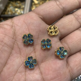 價ŷ���ɳ�����S925�y�Ƕ��Ȼ�����{����ʯ���~���Ʒ���DIY