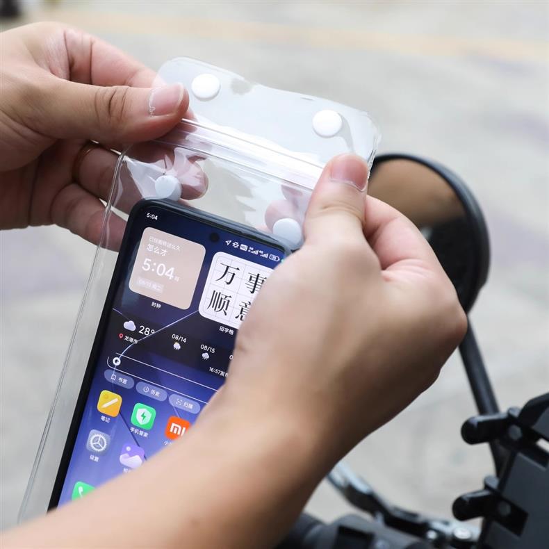 Cep telefonu su geçirmez çantası, paket servisi için özel yağmur geçirmez çanta, binici ekipmanı eseri, bisiklet dokunmatik ekran şarjı su geçirmez cep telefonu kılıfı