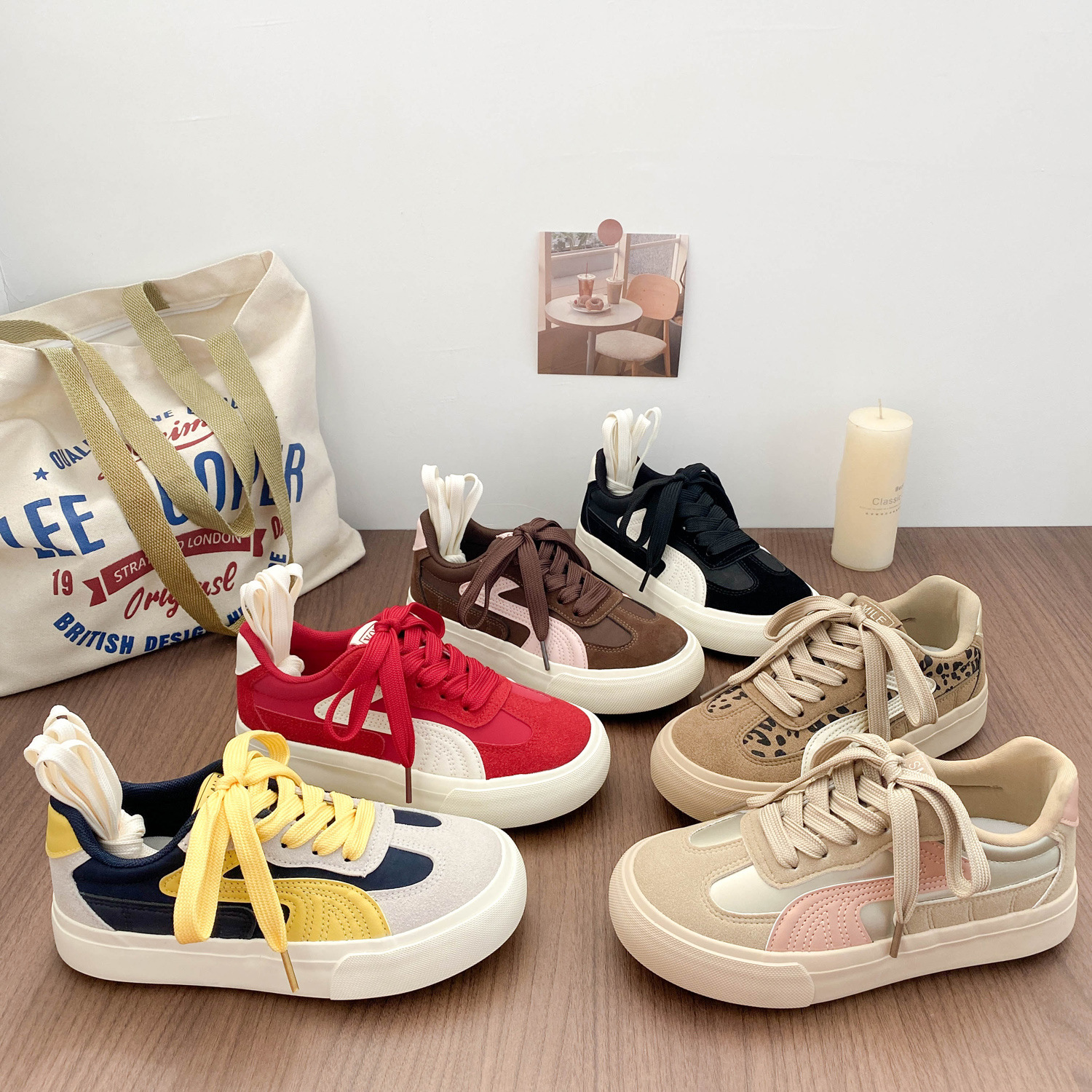 G1525 Latex Insoles/Thick-Soled Height-Increasing Sneakers for Women 2025 New Model Hong Kong Style Retro German Training Shoes Casual Ins Trend