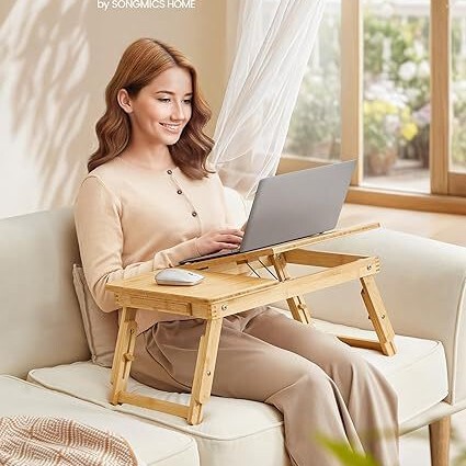 Bamboo Bed Tray Foldable Lap Tray Breakfast Tray Adjustable Laptop Stand Bamboo Bed Tray Foldable Lap Tray Breakfast Tray Adjustable Laptop Stand