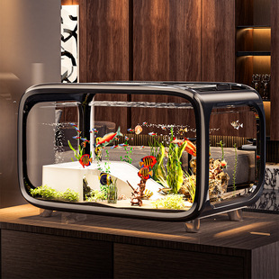 2025 New Household Goldfish Tank Highly Transparent Living Room Aquarium Lazy Desktop Ecological Landscaping Small Display Tank