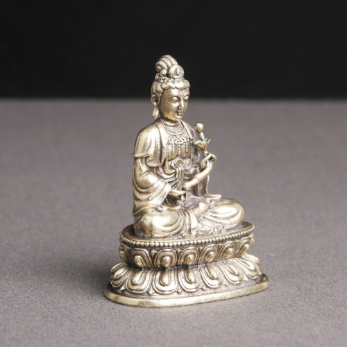 Brass old Western Three Saints Mahasthamaprapta Bodhisattva Buddha statue ornaments to worship gods craft gifts old copper wholesale