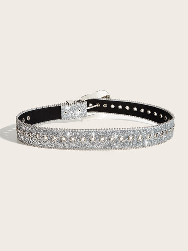 Rhinestone belt women's ins style wide belt decoration European and American fashion personality sequined jeans with versatile design
