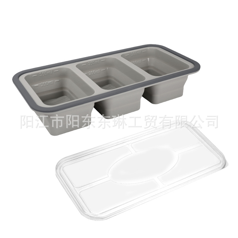 Transfronteriza venta caliente de silicona plegable caja de almuerzo caja de almuerzo caja de preservación de alimentos calentada por microondas caja de envasado