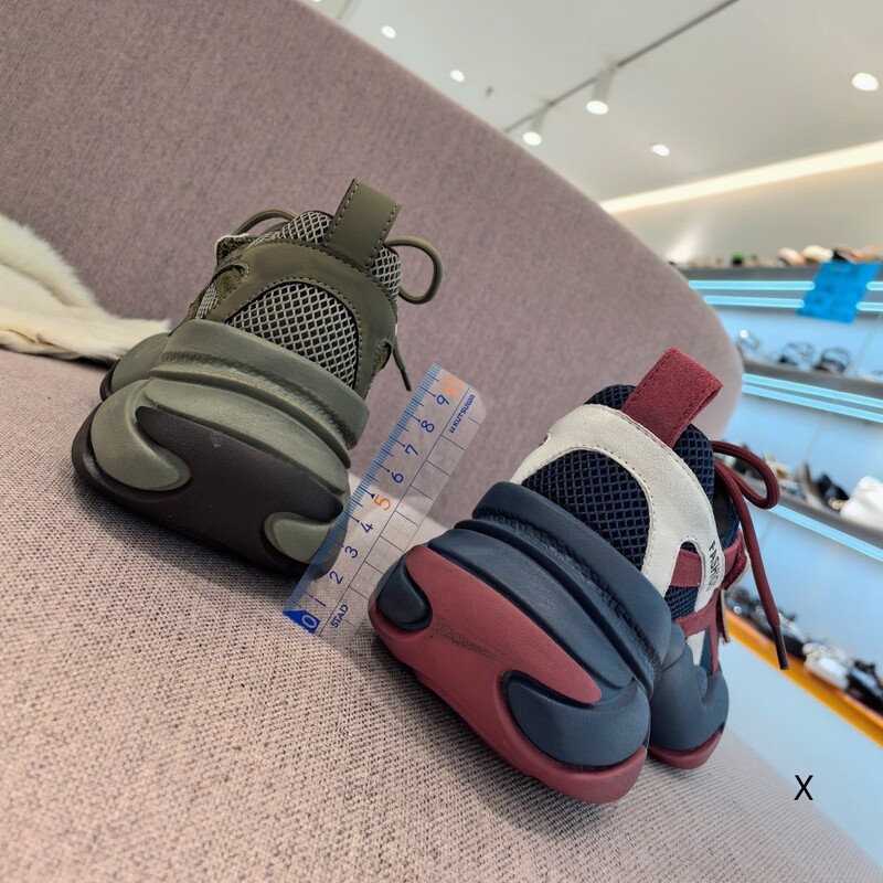 欧洲站XJ女鞋25秋时尚撞色软磨砂牛皮拼网圆头系带休闲老爹慢跑鞋|undefined