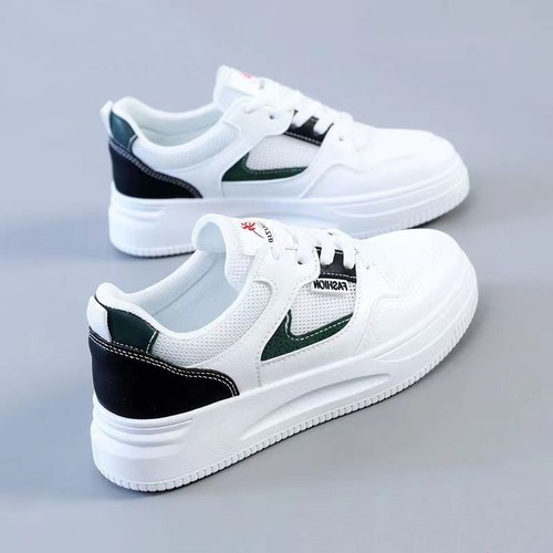 Little White Women's Shoes  Spring and Summer Leather Waterproof Versatile Casual College Style Sports Shoes Soft Sole Heightened Running Shoes