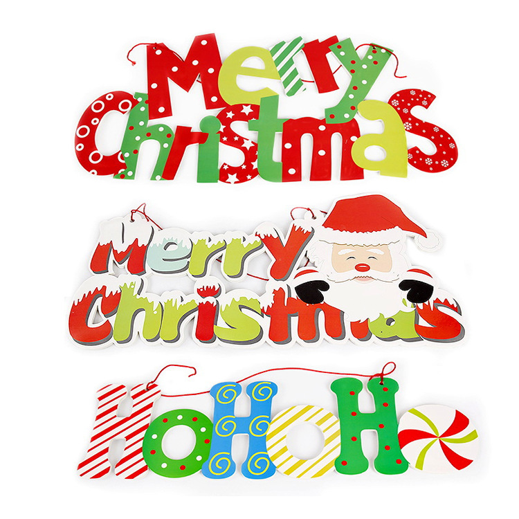 Nueva tarjeta de letras de Feliz Navidad Merry Christmas tablero de espuma suministros de decoración de Navidad colgante número de casa