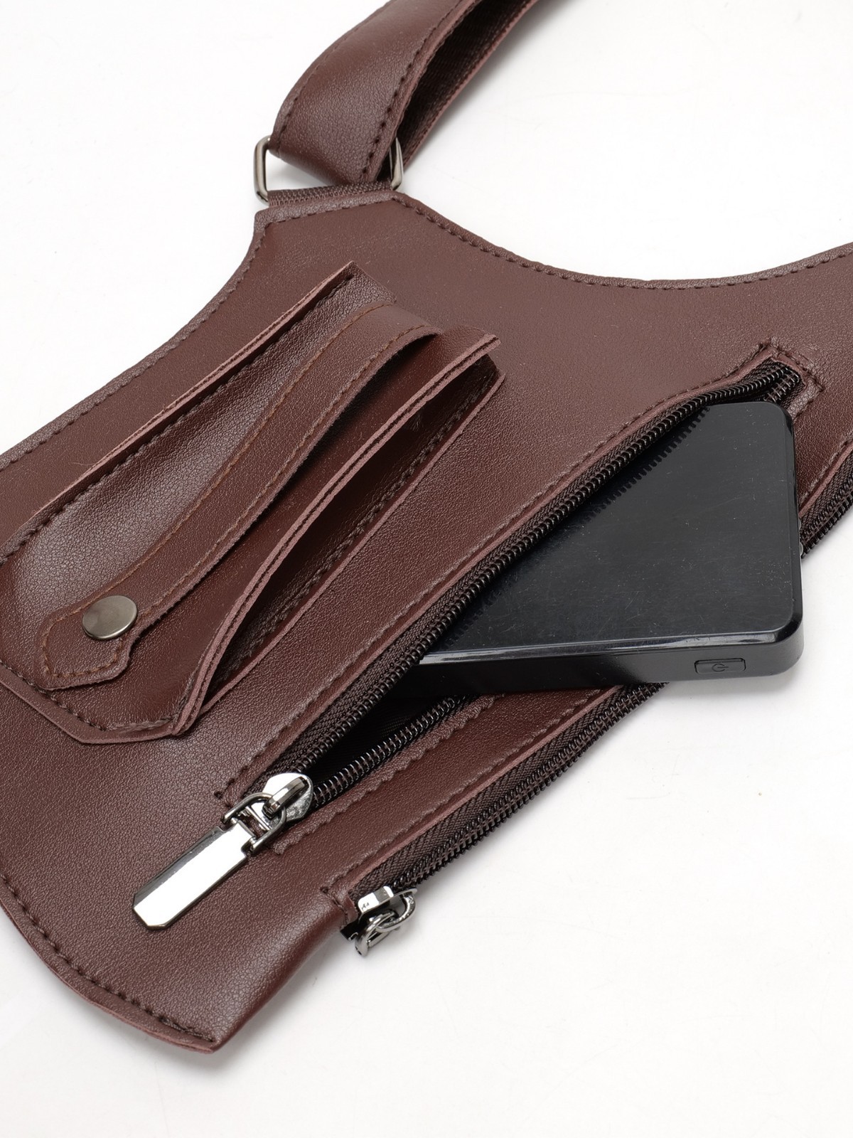 Amazon hombre retro brazalete bolso multifuncional mujer al aire libre bolso de teléfono móvil correa a través de 1861 marrón