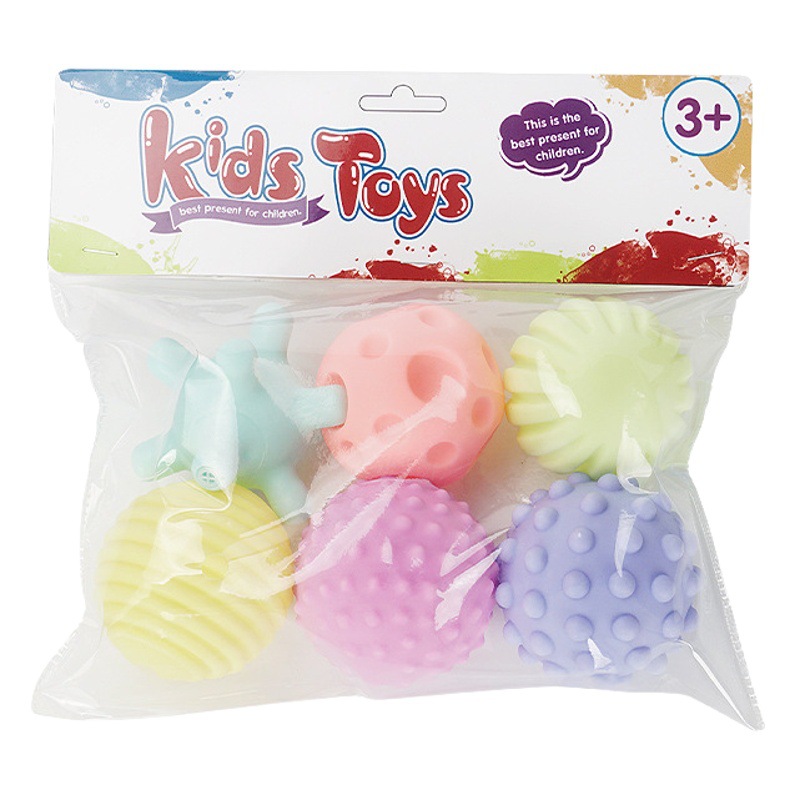 Cross-border wholesale puzzle soft rubber hand ball massage touch perception grip Manhattan hand ball baby toys