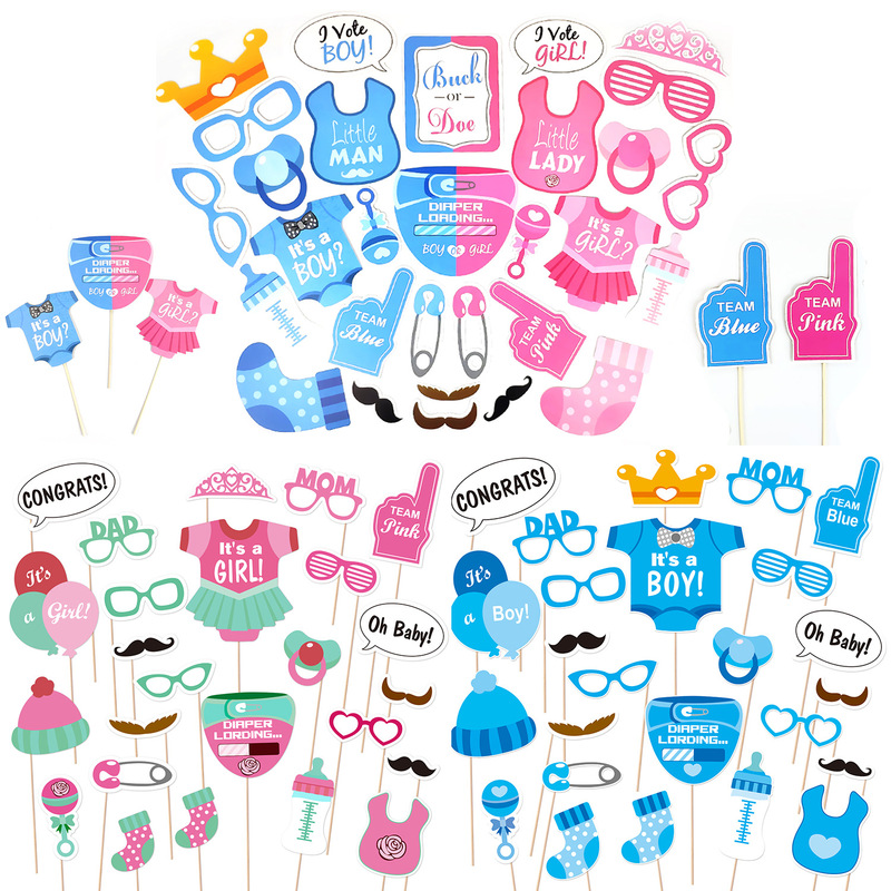 Cross-border boys and girls photo props 30 baby photo props BOY OR GIRL gender reveal photo
