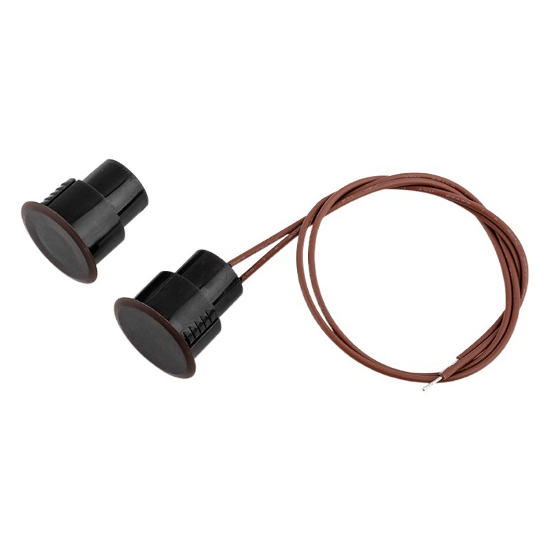 Скрытый встроенный магнитный датчик-выключатель сигнализации для окон и дверей, для домашнего использования, с проводным подключением, противовзломный, с громким сигналом тревоги.