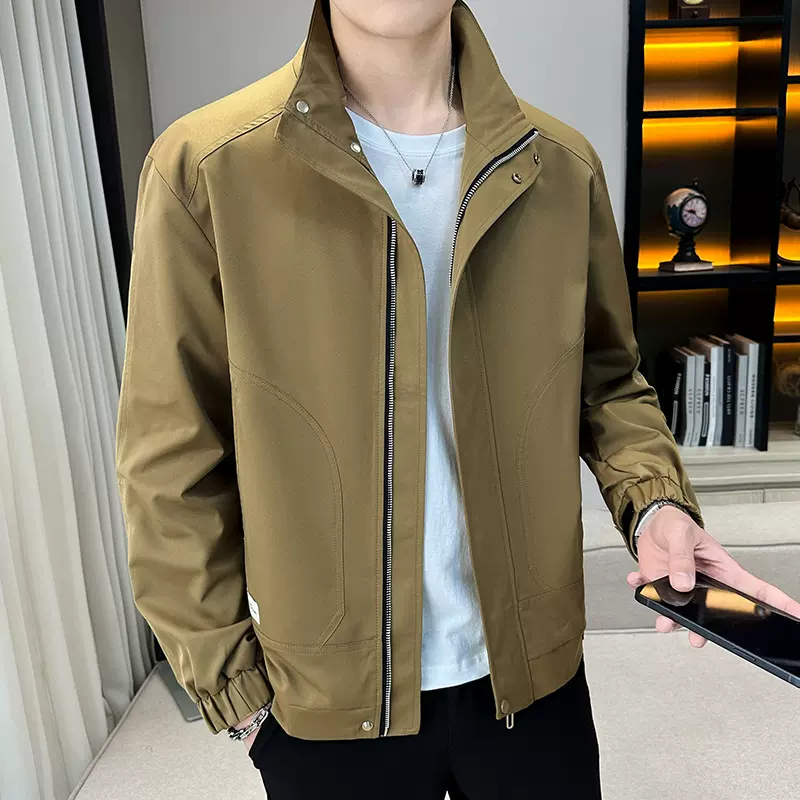 秋季新品夹克男时尚休闲日系工装男士外套宽松大码轻商务上衣工厂