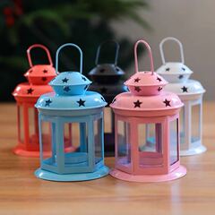 European style portable candlestick ins girly heart iron style lamp aromatherapy candle holder hollow star decorative ornaments
