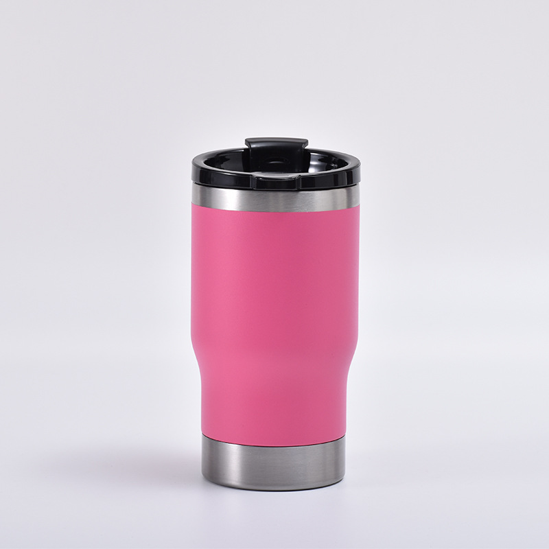 Transfronterizo 14oz al aire libre portátil tanque de frío de doble capa de pulverización de vacío taza de aislamiento de plástico creativo auto-construido abridor de botellas de vidrio de cerveza