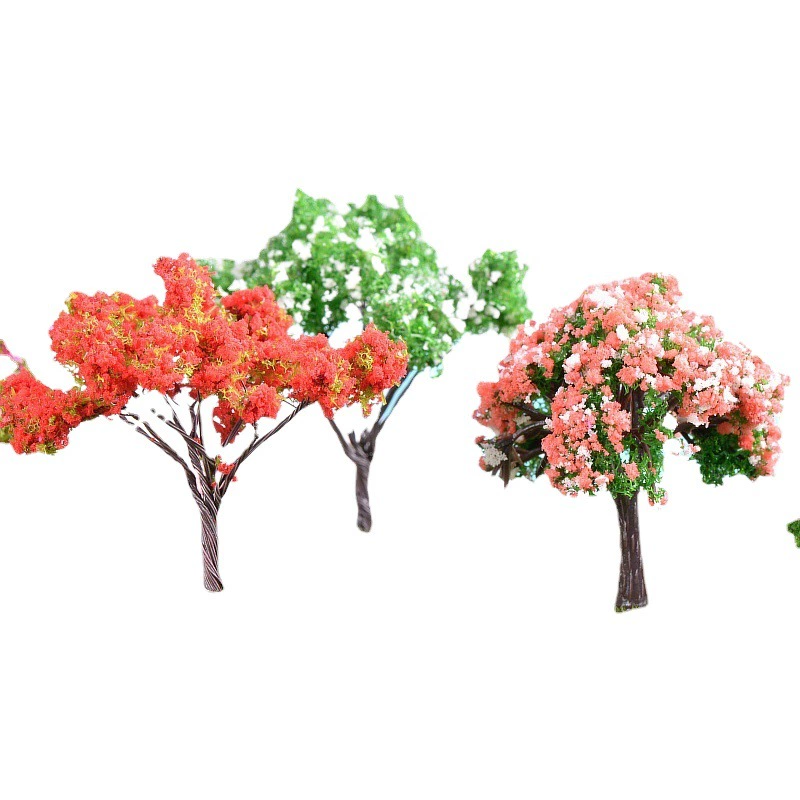 Микро-ландшафтное моделирование цветения вишни различные дополнительные творческие пластиковые цветочные украшения Модель дома Вилла цветы и растения