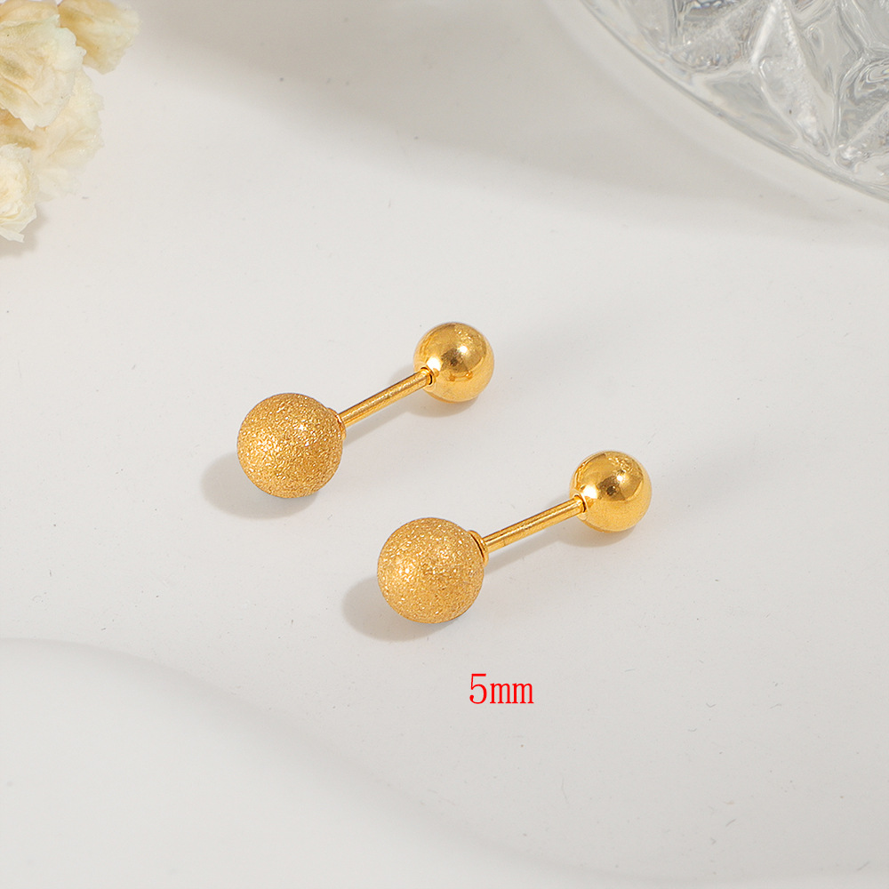 E168 반투명 비즈 [5MM] 나사가 달린 귀걸이